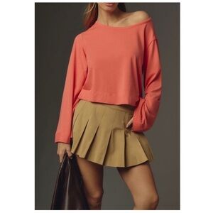 by Anthropologie East West Drop Shoulder Long Bell Sleeve Boxy Top Size Large